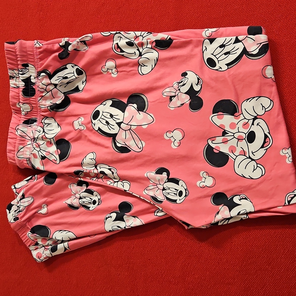 Disney Minnie Mouse jogger style sleepwear bottoms drawstring XL - Picture 3 of 8